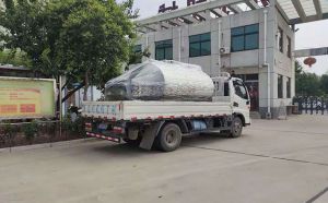 宁夏新客户订购的3吨不锈钢牛奶制冷罐发货